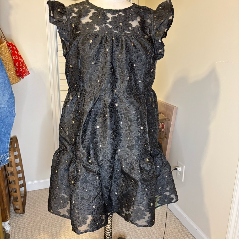 Elegant Black Floral Dress